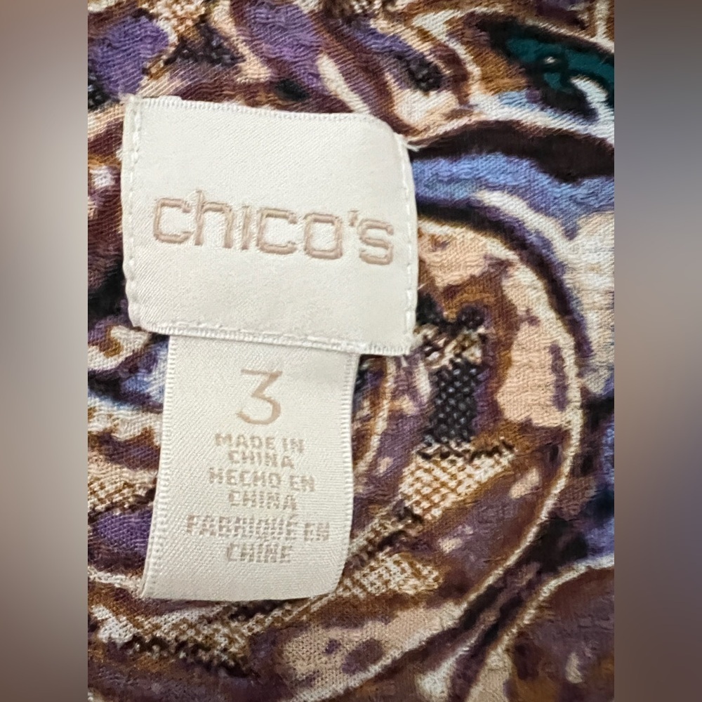 Chico's Multicolor paisley shirt dress. - Picture 4 of 8